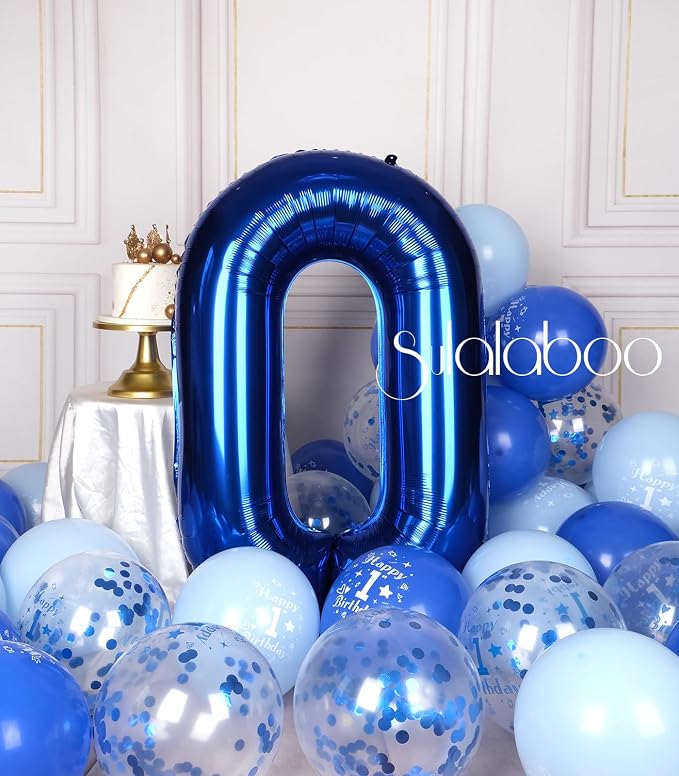 40 Inch Navy Blue Big Number 0 Balloon 0-9 Large Helium | Royal Blue 0th Foil - Image 5