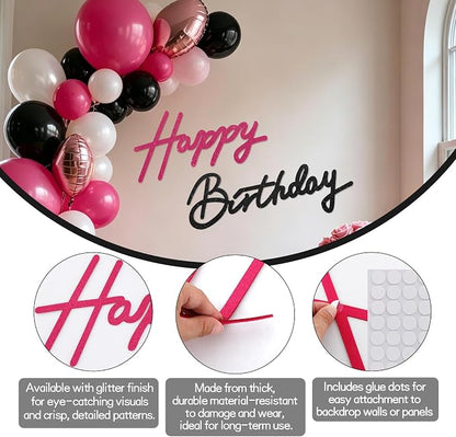 TONIFUL Happy Birthday Sign for Backdrop - Image 2