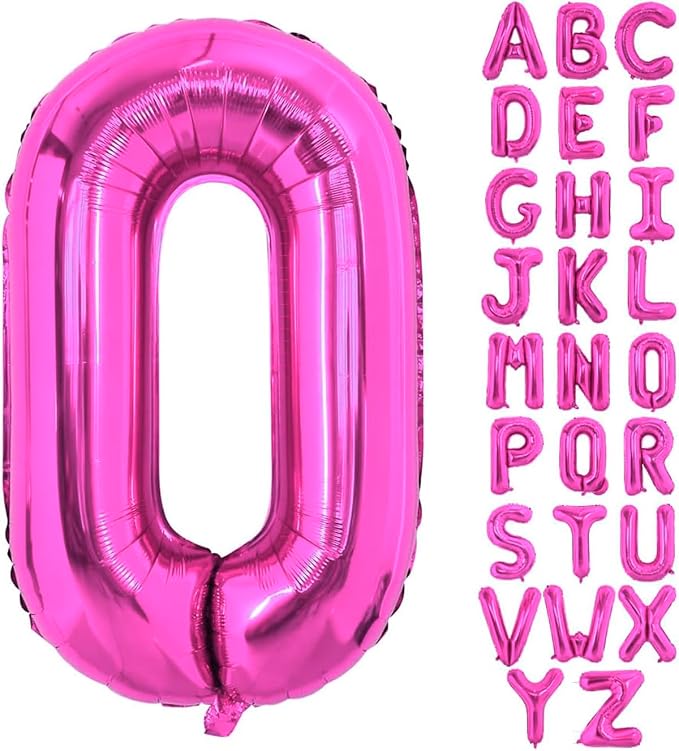 Hot Pink Letter O Balloons, O Letter Balloon 40 Inch Foil O Balloon | Hot Pink by BBPOOL