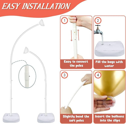8.2FT & 6FT Balloon Arch Stand, Flexible Top Balloon Arch Kit, Half Arch - Image 4