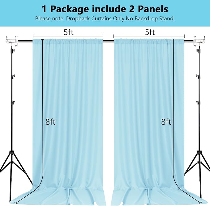 10x 8 Baby Blue Backdrop Curtain - Image 2