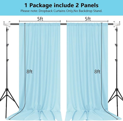10x 8 Baby Blue Backdrop Curtain - Image 2