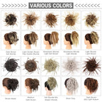 HMD Tousled Updo Messy Bun Hairpiece Hair Extension Ponytail with Elastic Rubber Band Updo Ponytail Hairpiece Synthetic Hair Extensions Scrunchies Ponytail Hairpieces for Women