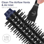 Hair Dryer Brush, Aima Beauty 4-in-1 Upgrade Hot Air Straightener Curler Function for Women, Hair Styling Tools, Prussian Blue-Round