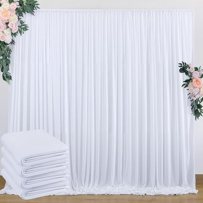 20 ft x 10 ft Wrinkle Free White Backdrop Curtain by Outpain