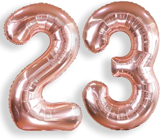 AULE 40 Inch Rose Gold 23 Balloon Number Foil 0-9 Birthday Big Numbers | by AULE