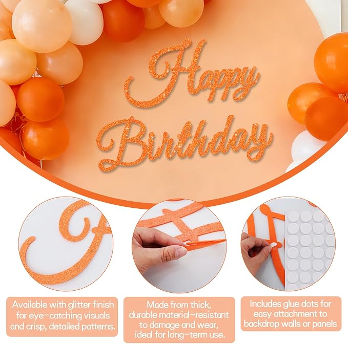 TONIFUL Happy Birthday Sign for Backdrop - Image 2