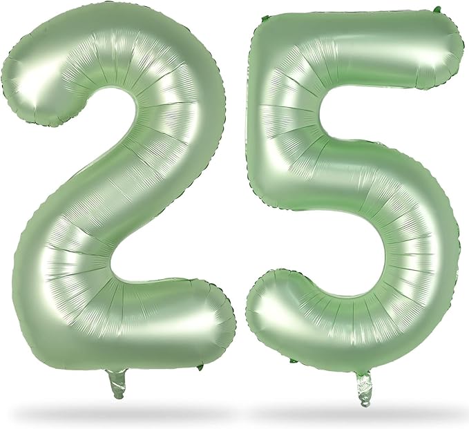 25th Birthday Balloons Sage Green by Lingqiang