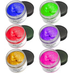 Temporary Hair Color Chalk, Hair Wax Color For Gifts, Birthday,Party, Cosplay DIY, Halloween, Christmas (6, Red Pink Gold Blue Green Purple)