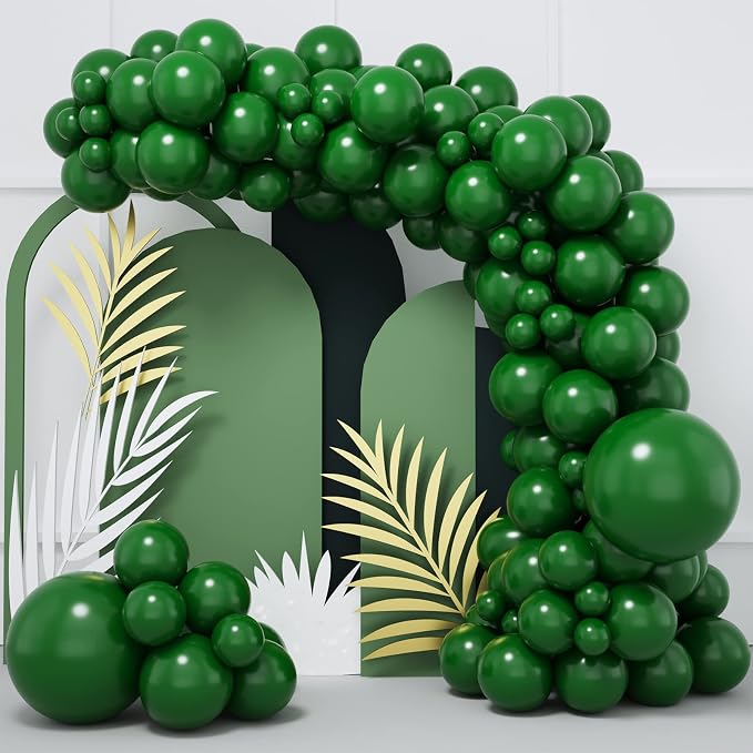 RUBFAC 87pcs Dark Green Balloons Different Sizes 18 12 10 5 Inch by RUBFAC