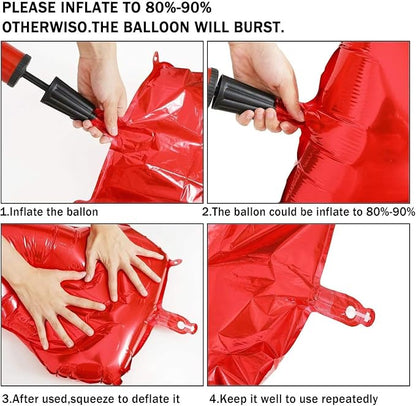 40 Inch Red Number 3 Balloon Large Red Foil Balloon Red 3 Balloons Mylar Helium - Image 7