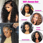 VIPbeauty Deep Wave Lace Front Wigs Human Hair 13x6 HD Lace Front Wigs Human Hair Pre Plucked Brazilian 200 Density Deep Wave Curly Glueless Frontal Wigs Human Hair 20 Inch