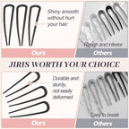2PCS 4.2Inch French Hair Pins U-Shaped Pins for Women and Girls Fashion Metal Hair Pin French Twist Hair Pins for Buns, Updos,Stylish and Functional(set1-black)