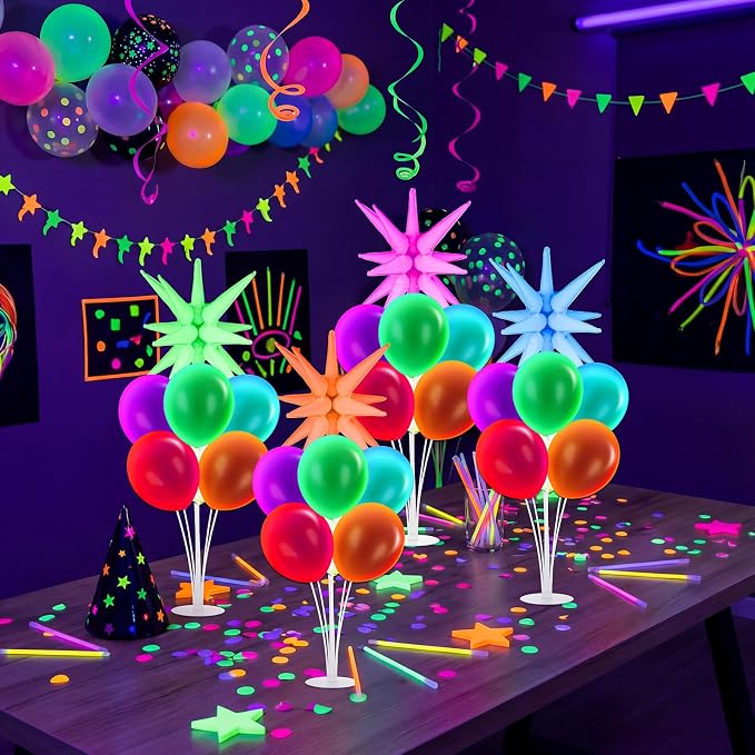 Gejoy 4 Set 40'' Neon Balloons Stand Kit by Gejoy