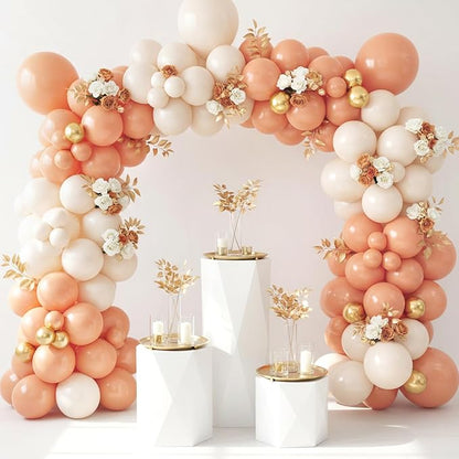 RUBFAC Peach Balloon Arch Kit Different Sizes Pastel Orange Balloons 129pcs | - Image 7