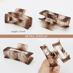5 Pcs Big Hair Claw Clips Matte Claw Clips for Women Gradient Amber Brown Strong Hold Non-Slip Large Hair Clips for Long Thick/Thin Hair with Multi-Styles Hair Accessories