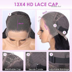 Hermosa 220% 13x4 Lace Front Wigs Human Hair Pre Plucked with Baby Hair 28 inch 12A Brazilian Straight Human Hair Wigs for Women Natural Hairline Natural Color