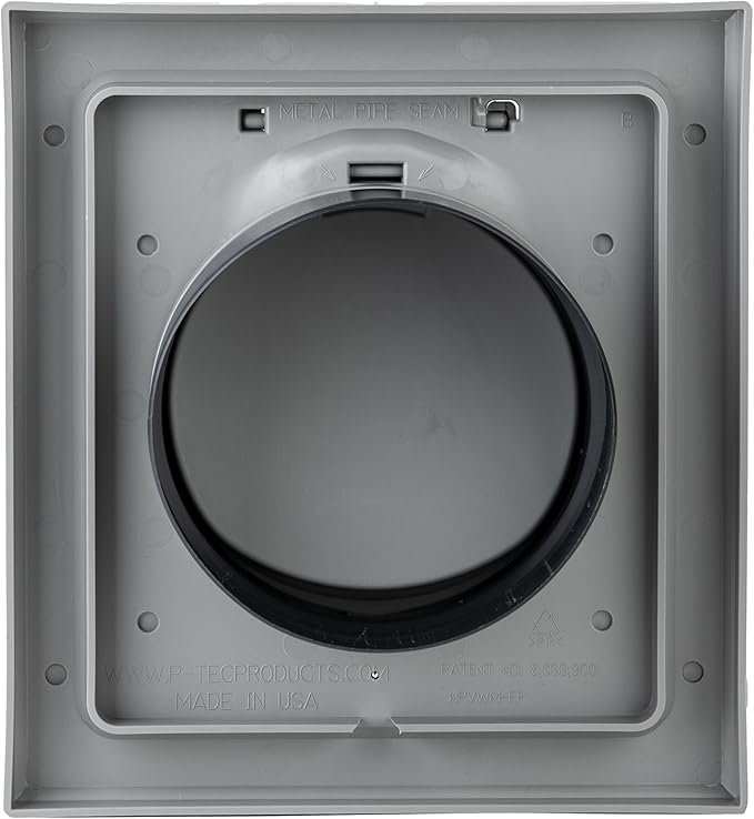NO-PEST VENT, Exclusive Dual Door Dryer Vent Cover Outdoor 4 inch with Collar, Made in USA w Highest UV Resistant Plastic in any Outdoor Vent Cover (Slate Grey, 4" Plastic WIth Collar)