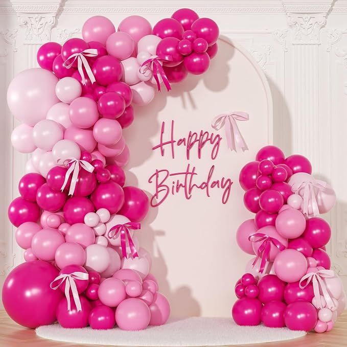 Pink Balloon Arch Kit, Hot Pink Balloons by NUTTYBASH