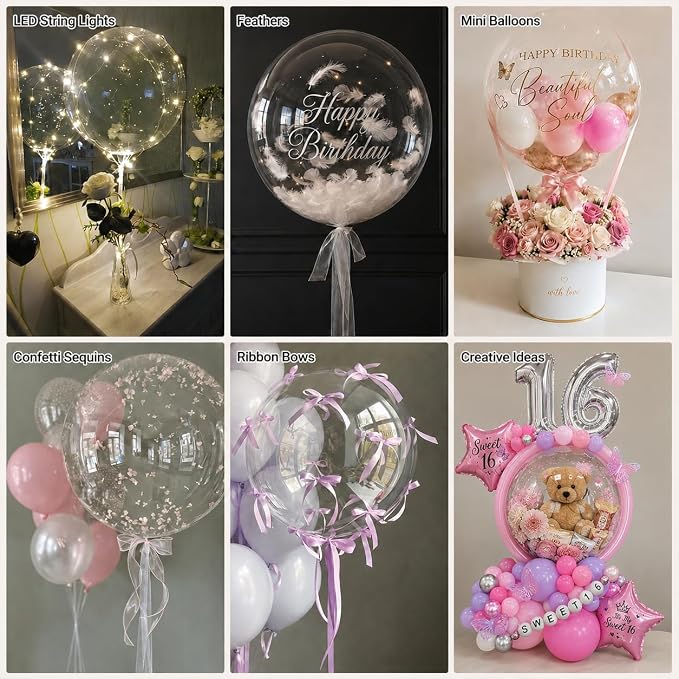 Bobo Balloons, 20Inch Large Clear Balloons - Image 6