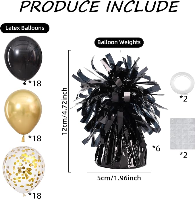 Black Balloon Weights Pack of 6 - Image 2