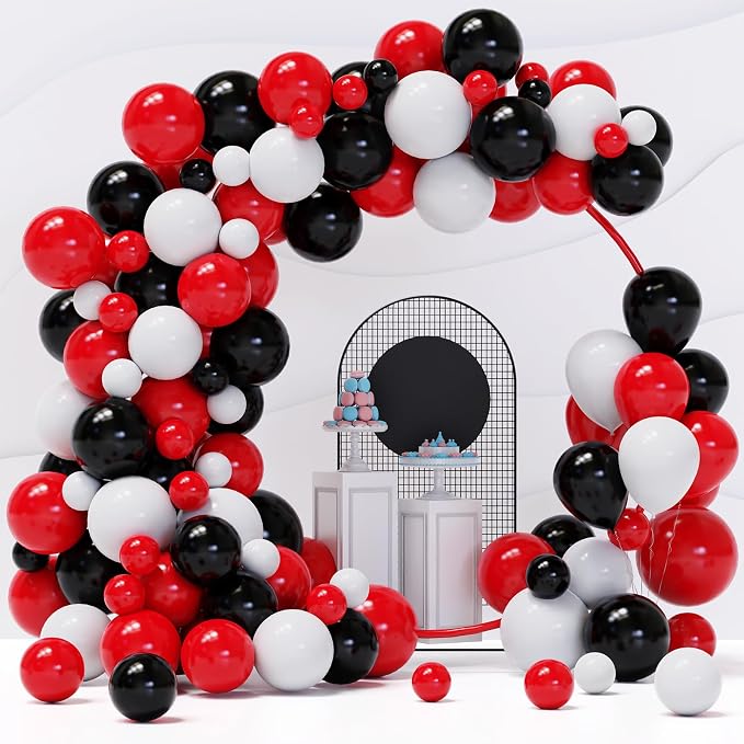 Red and Black Balloons, New Year, Graduation Decorations | 120pcs Red White and by YMSZ
