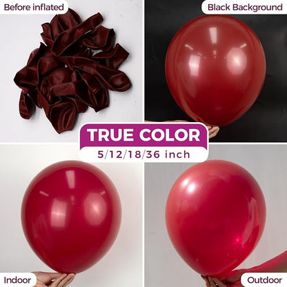 Bezente Burgundy Latex Matte Party Balloons 150 Pack 5 inch Small | Dark Ruby - Image 2