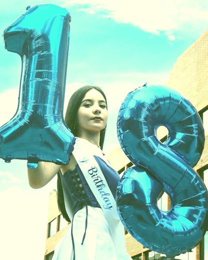 Blue Number 1 Balloon 40 inch, Balloon numbers party supplies, deco photo shoot - Image 7