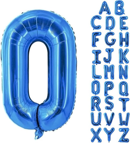 Letter Balloons 40 Inch Blue Giant Alphabet Balloons Letter O | Foil Mylar Big by YUNSHANGMO