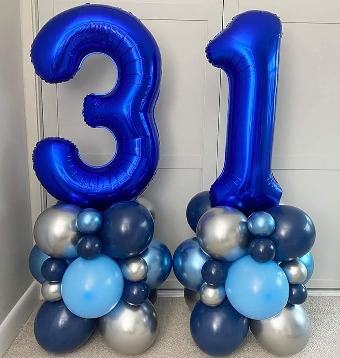 40 Inch Navy Blue 25 Number Balloons Giant Jumbo Huge 25 or 52 Foil Mylar - Image 7