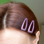 Chinco 24 Pcs Double Grip Hair Clips Metal Snap Clips Women Barrettes for Hair Making, Salon Supplies(Light Purple,2 Inch)