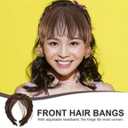 Headband Wig with Front Hair Bangs Synthetic Fringe Hair Extensions for Women Girls Comfortable Adjustable Fit Natural Look