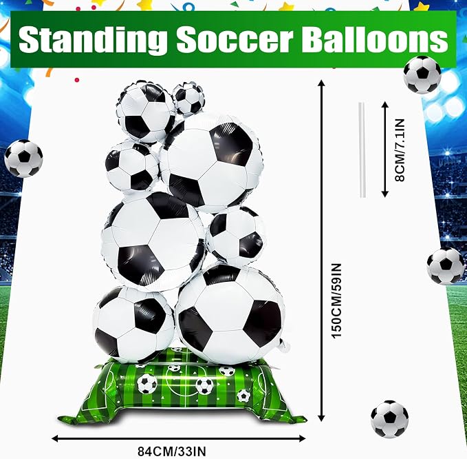 Giant Self Standing Soccer Ball Balloons 2 Pcs 5 ft Soccer Party Balloon - Image 2