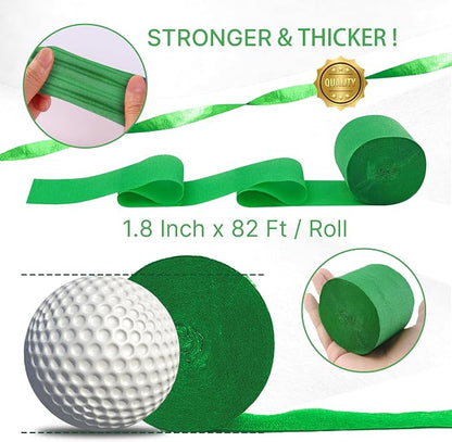 PartyWoo Green Pale Olive Crepe Paper Streamers 6 Rolls 492 FT | Birthday - Image 6