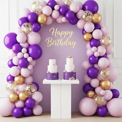 RUBFAC 135pcs Dark Purple Balloons, Latex Royal Purple Balloon Different Sizes - Image 6
