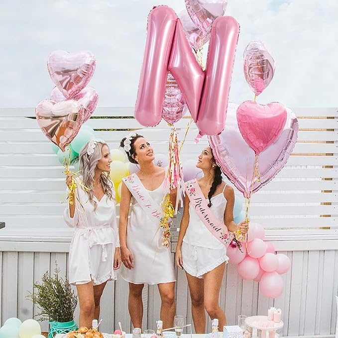 TONIFUL 40 Inch Large Pink Letter N Balloons Giant Foil Mylar Alphabet Balloon - Image 6