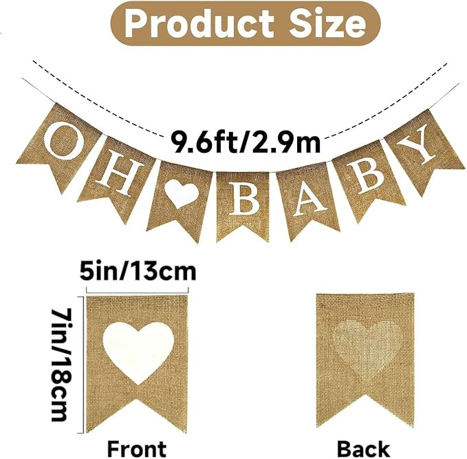 Anwyll Burlap Oh Baby Banner - Image 2