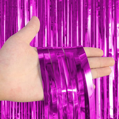 2 Pack Fringe Curtains Foil Shiny Fringe Backdrop Tinsel Door Streamers Foil - Image 3