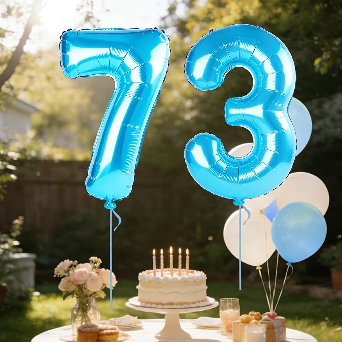 40 Inch Number 73 Balloons for 73rd Birthday Party Decorations, 0-100 Jewelry - Image 3