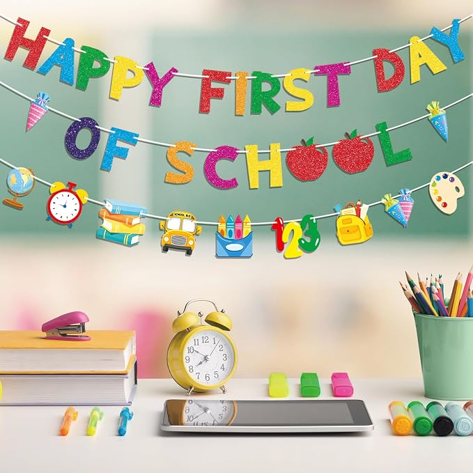 Happy First Day of School Banner, Back To School Decorations - Image 6
