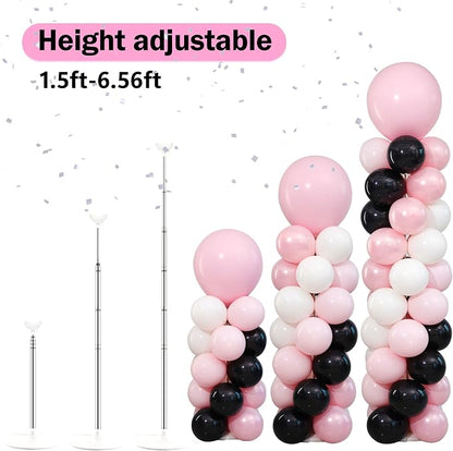 2 Sets Pink Black White Balloon Column Stand Kit - Image 6