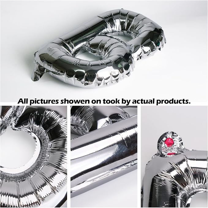 85Pcs Silver 16 inch Birthday Decor Set Full Letters Numbers | Thick reusable - Image 2