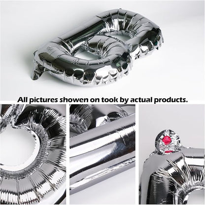 85Pcs Silver 16 inch Birthday Decor Set Full Letters Numbers | Thick reusable - Image 2