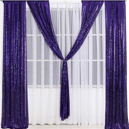 Eternal Beauty Purple 3mm Sequin Backdrop 2x8 Ft 2 Pack Wedding | Dense Sparkle - Image 5