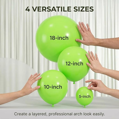 114pcs Lime Green Balloons, 18/12/10/5inch Light Green Latex Party Balloons | - Image 3