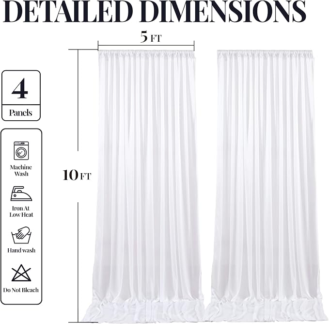 20x10ft White Glitter Backdrop Curtain - Image 9