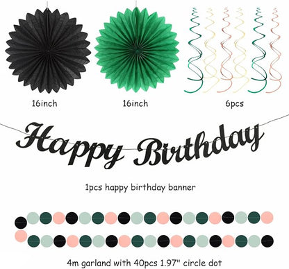 Sage-Green Blush-Pink Black Birthday Party-decorations - Image 2