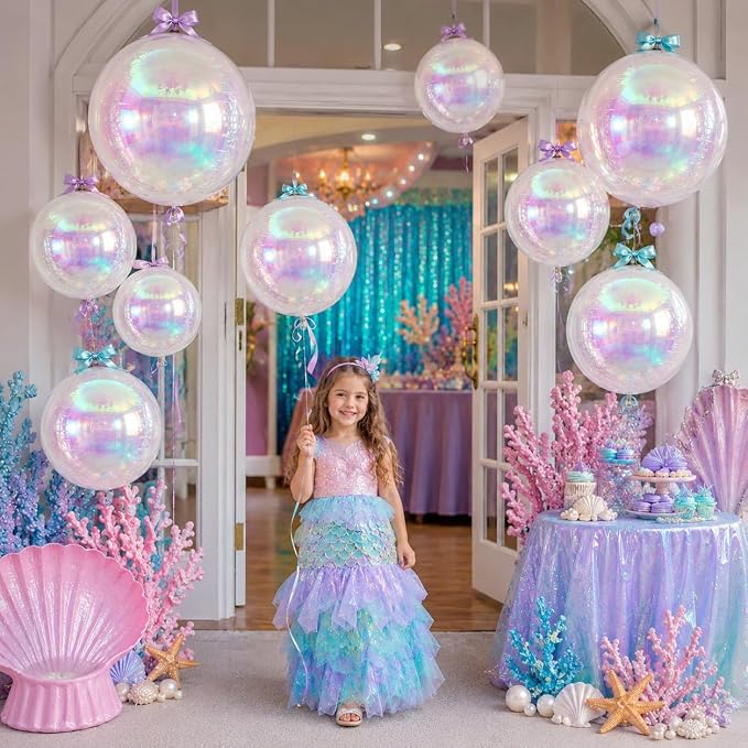 12Pcs Iridescent Round Foil Balloons, Holographic Balloons - Image 4