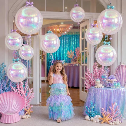 12Pcs Iridescent Round Foil Balloons, Holographic Balloons - Image 4