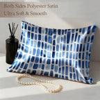 Silk Pillowcase for Hair and Skin Watercolor Blue Splashes Satin Pillowcase Standard Size with Zipper Silky Soft Cooling Satin Pillowcase Sleeping for Women 20"x26"